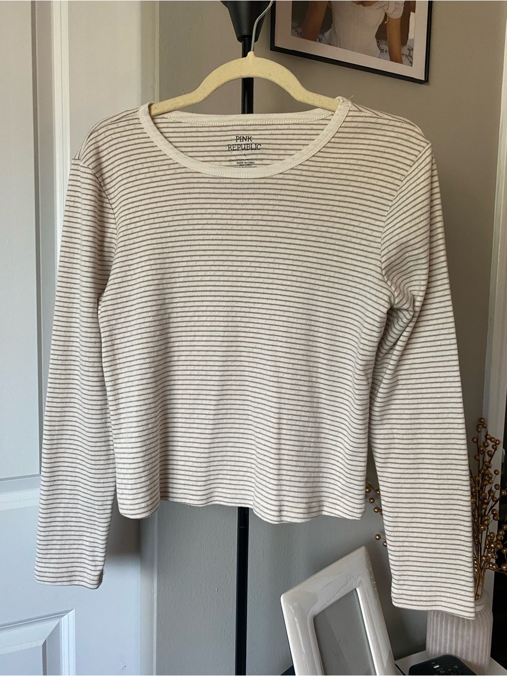 Pink Republic Striped Long Sleeve Top